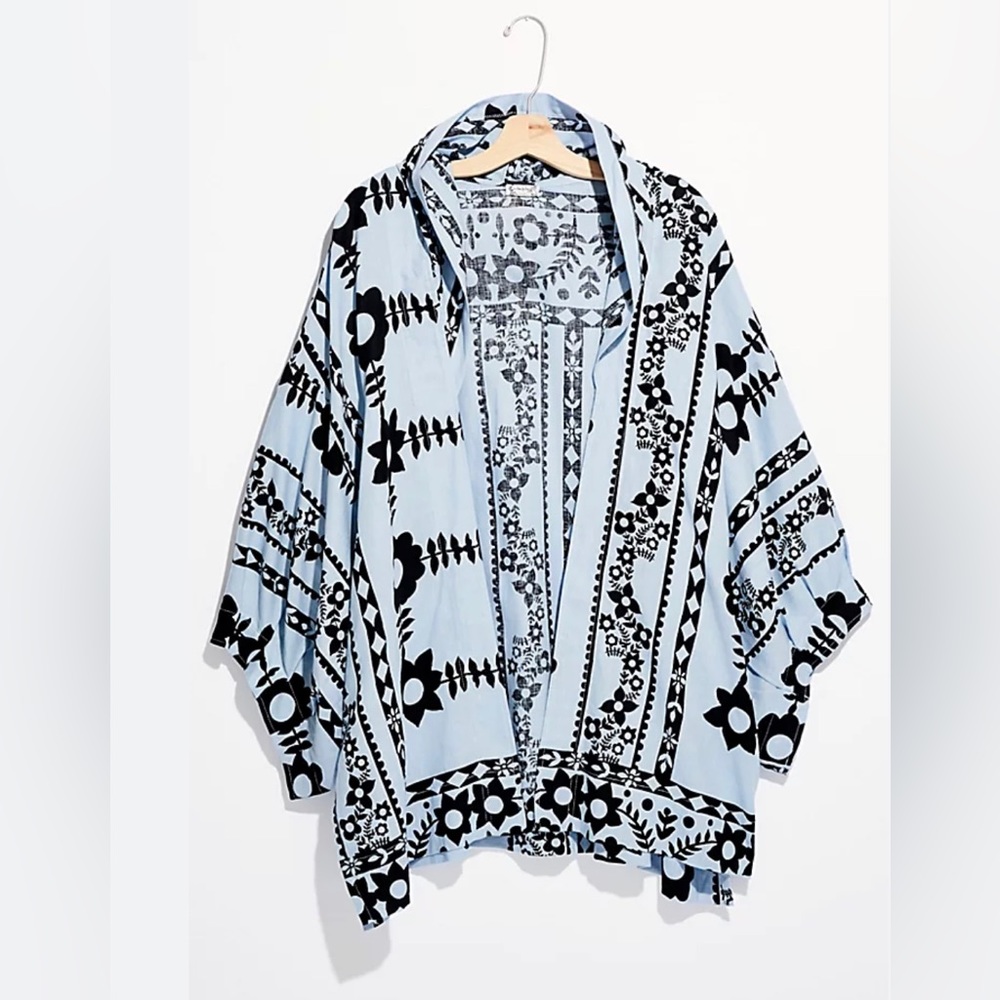 Free People Keramas Kimono Shirt Top M/L